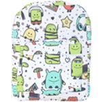 Seamless Pattern With Funny Monsters Cartoon Hand Drawn Characters Colorful Unusual Creatures Full Print Backpack