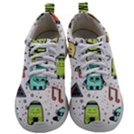 Seamless Pattern With Funny Monsters Cartoon Hand Drawn Characters Colorful Unusual Creatures Mens Athletic Shoes