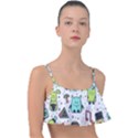 Seamless Pattern With Funny Monsters Cartoon Hand Drawn Characters Colorful Unusual Creatures Frill Bikini Top View1