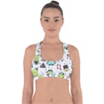 Seamless Pattern With Funny Monsters Cartoon Hand Drawn Characters Colorful Unusual Creatures Cross Back Hipster Bikini Top 