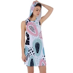 Seamless Pattern With Fruits Racer Back Hoodie Dress by Nexatart