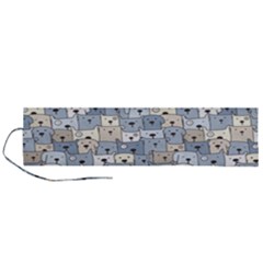Cute Dog Seamless Pattern Background Roll Up Canvas Pencil Holder (l)