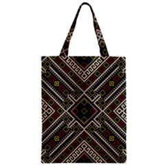 Zentangle Style Geometric Ornament Pattern Zipper Classic Tote Bag by Nexatart
