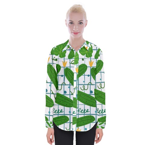 Seamless Pattern With Cucumber Womens Long Sleeve Shirt by Nexatart