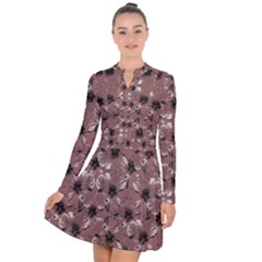 Hibiscus Flowers Collage Pattern Design Long Sleeve Panel Dress by dflcprintsclothing