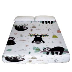 Cute Sloths Fitted Sheet (king Size) by Sobalvarro