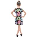 Colorful Donut Seamless Pattern On Black Vector Kids  Cross Web Dress View2