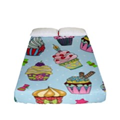 Cupcake Doodle Pattern Fitted Sheet (full/ Double Size) by Sobalvarro