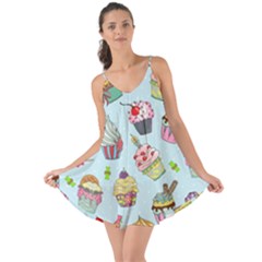 Cupcake Doodle Pattern Love The Sun Cover Up by Sobalvarro
