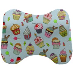 Cupcake Doodle Pattern Head Support Cushion by Sobalvarro