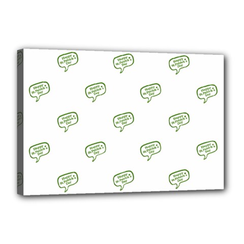 Happy St Patricks Day Symbol Motif Pattern Canvas 18  X 12  (stretched) by dflcprintsclothing