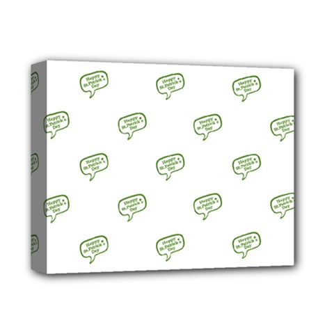 Happy St Patricks Day Symbol Motif Pattern Deluxe Canvas 14  X 11  (stretched) by dflcprintsclothing