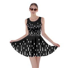 Black And White Matrix Patterned Design Skater Dress