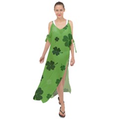 St Patricks Day Maxi Chiffon Cover Up Dress by Valentinaart