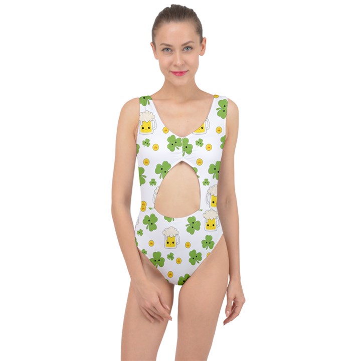 St patricks day Center Cut Out Swimsuit