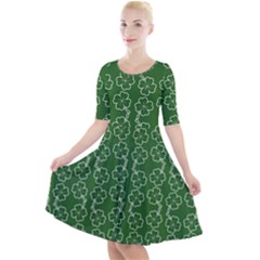 St Patricks Day Quarter Sleeve A-line Dress by Valentinaart