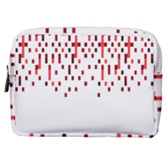 Red And White Matrix Patterned Design Make Up Pouch (medium) by dflcprintsclothing