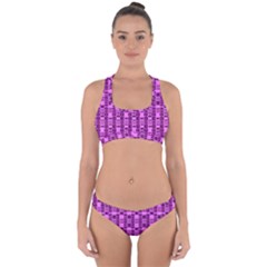 Digital Violet Cross Back Hipster Bikini Set by Sparkle