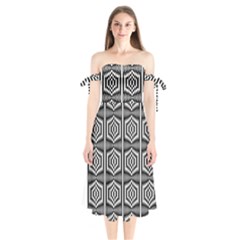 Mandala Pattern Shoulder Tie Bardot Midi Dress by Sparkle