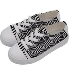 Optical Illusion Kids  Low Top Canvas Sneakers by Sparkle