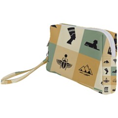 Egyptian Flat Style Icons Wristlet Pouch Bag (small) by Wegoenart