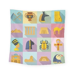 Egypt Icons Set Flat Style Square Tapestry (small) by Wegoenart