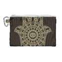 Hamsa Hand Drawn Symbol With Flower Decorative Pattern Canvas Cosmetic Bag (Large) View1