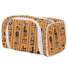 Egyptian Hieroglyphs Ancient Egypt Letters Papyrus Background Vector Old Egyptian Hieroglyph Writing Toiletries Pouch by Wegoenart