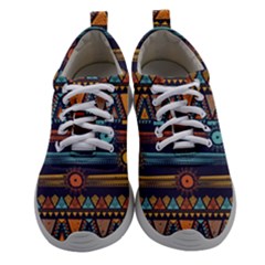 Bohemian Ethnic Seamless Pattern With Tribal Stripes Athletic Shoes by Wegoenart
