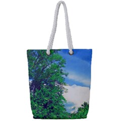 The Deep Blue Sky Full Print Rope Handle Tote (small) by Fractalsandkaleidoscopes
