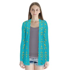 Sakura In Yellow And Colors From The Sea Drape Collar Cardigan by pepitasart