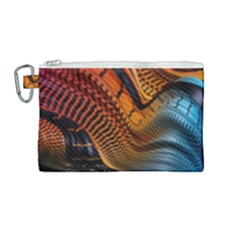 3d Rainbow Choas Canvas Cosmetic Bag (medium) by Sparkle