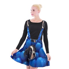 Cute Balls Puppy Suspender Skater Skirt by Sparkle