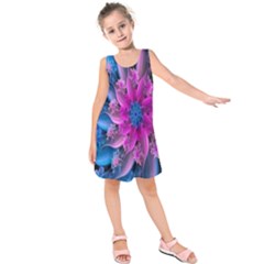 Fractal Flower Kids  Sleeveless Dress by Sparkle