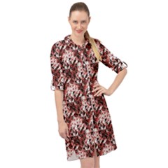 Digital Checkboard Long Sleeve Mini Shirt Dress by Sparkle