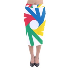 Logo Of Deaflympics Velvet Midi Pencil Skirt by abbeyz71