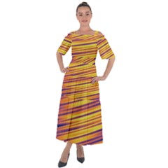 Orange Strips Shoulder Straps Boho Maxi Dress  by Sparkle