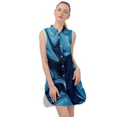 Sea Wrap Sleeveless Shirt Dress by Sparkle