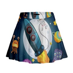Spaceship Astronaut Space Mini Flare Skirt by Vaneshart