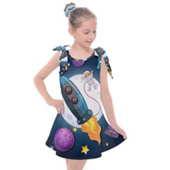 Spaceship Astronaut Space Kids  Tie Up Tunic Dress by Vaneshart