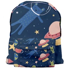 Seamless Pattern With Funny Aliens Cat Galaxy Giant Full Print Backpack by Vaneshart