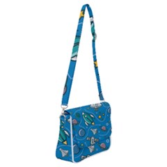 About Space Seamless Pattern Shoulder Bag With Back Zipper by Vaneshart
