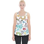 Seamless Pattern Vector With Funny Robots Cartoon Piece Up Tank Top