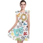 Seamless Pattern Vector With Funny Robots Cartoon Tie Up Tunic Dress