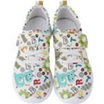 Seamless Pattern Vector With Funny Robots Cartoon Men s Velcro Strap Shoes