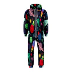 Cosmos Ufo Concept Seamless Pattern Hooded Jumpsuit (kids)
