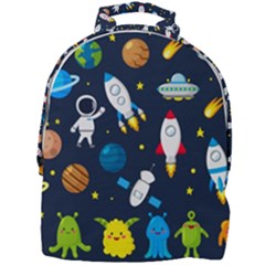 Big Set Cute Astronauts Space Planets Stars Aliens Rockets Ufo Constellations Satellite Moon Rover V Mini Full Print Backpack by Vaneshart
