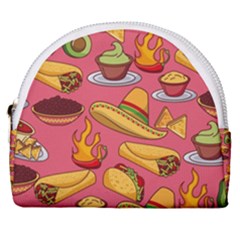 Seamless Pattern Mexican Food Hat Traditional Horseshoe Style Canvas Pouch by Vaneshart