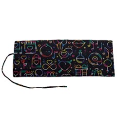 Seamless Pattern With Love Symbols Roll Up Canvas Pencil Holder (s) by Vaneshart
