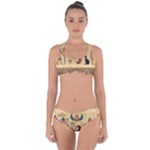 Egypt Horizontal Illustration Criss Cross Bikini Set